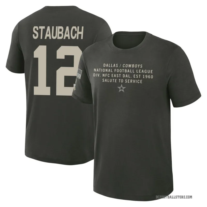 Roger Staubach Youth Green Dallas Cowboys Forest/ 2025 Salute to Service Sideline Slub T-Shirt
