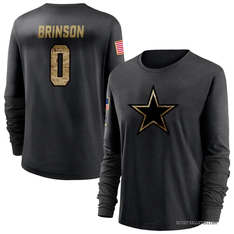 Romello Brinson Women's Black Dallas Cowboys 2020 Salute To Service Sideline Performance Long Sleeve T-Shirt