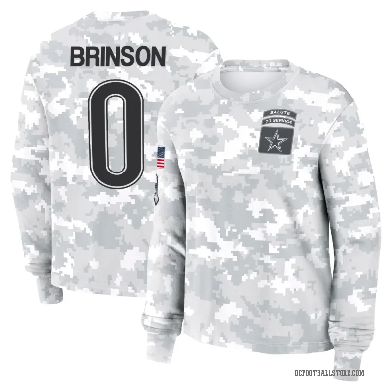 Romello Brinson Women's Camo Dallas Cowboys Arctic 2024 Salute to Service Long Sleeve T-Shirt