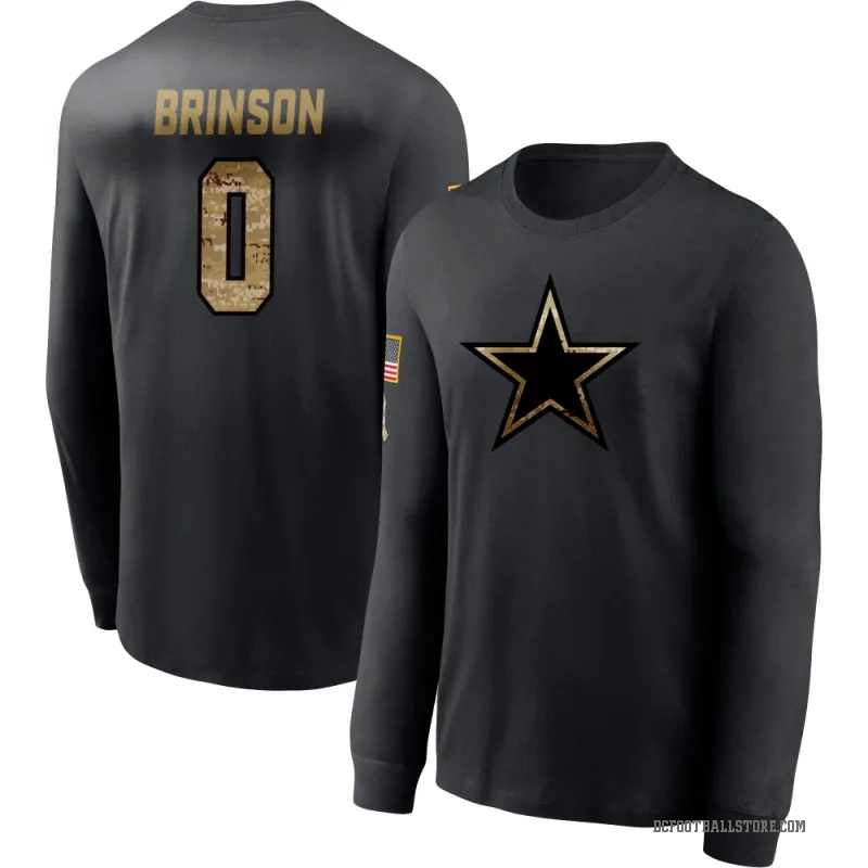 Romello Brinson Youth Black Dallas Cowboys 2020 Salute To Service Sideline Performance Long Sleeve T-Shirt
