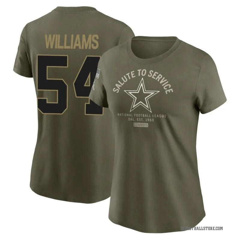 Sam Williams Women's Olive Dallas Cowboys 2025 Salute to Service Sideline T-Shirt