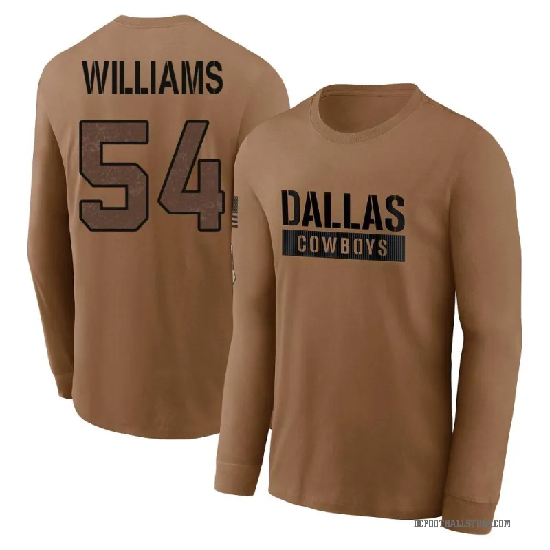 Sam Williams Youth Brown Dallas Cowboys 2023 Salute To Service Long Sleeve T-Shirt