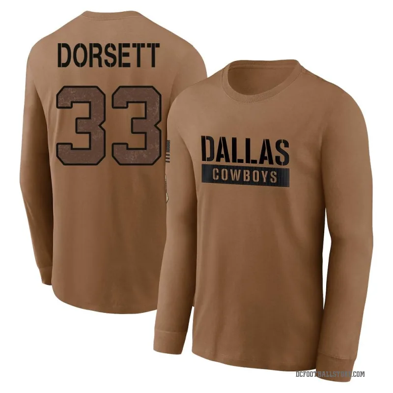 Tony Dorsett Men's Brown Dallas Cowboys 2023 Salute To Service Long Sleeve T-Shirt