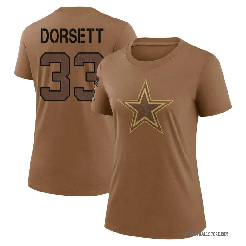 Tony Dorsett Women's Brown Dallas Cowboys 2023 Salute To Service Performance T-Shirt