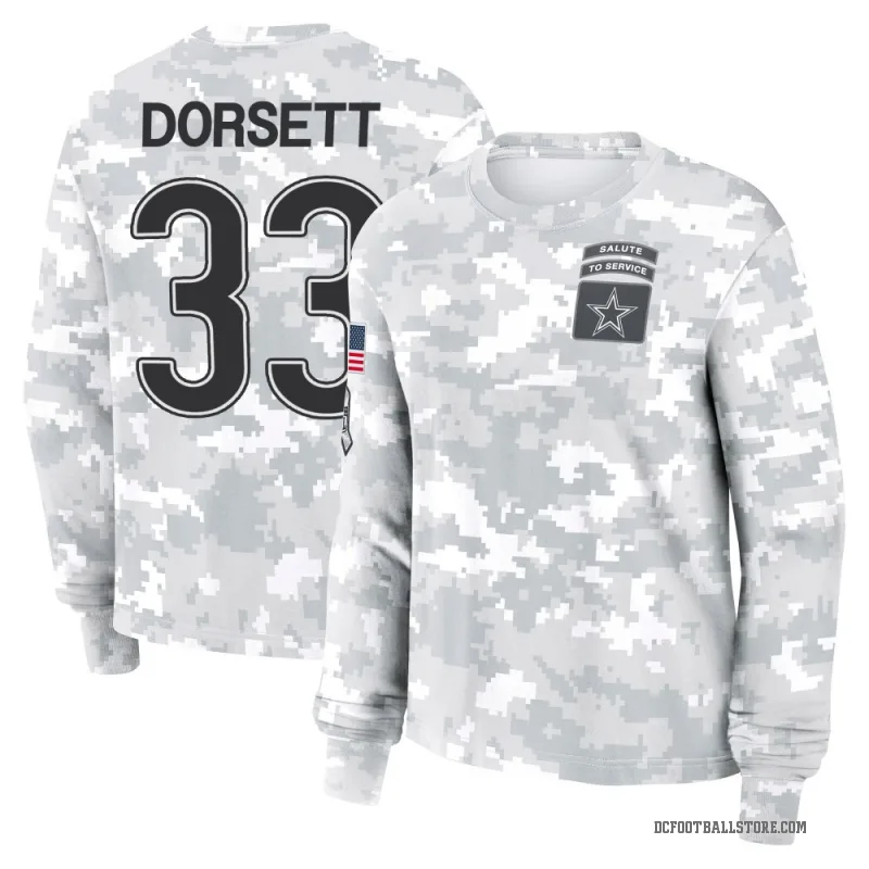 Tony Dorsett Women's Camo Dallas Cowboys Arctic 2024 Salute to Service Long Sleeve T-Shirt