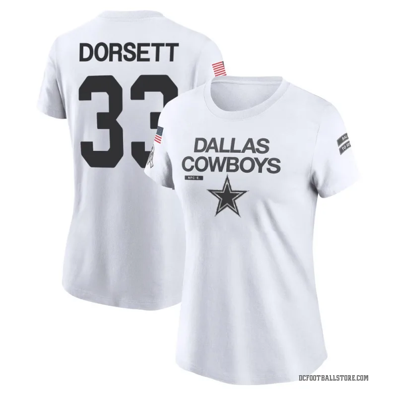 Tony Dorsett Women's White Dallas Cowboys 2024 Salute to Service Performance T-Shirt