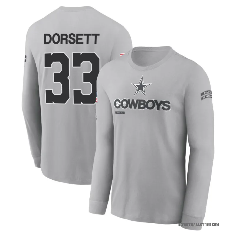 Tony Dorsett Youth Gray Dallas Cowboys 2024 Salute to Service Long Sleeve T-Shirt