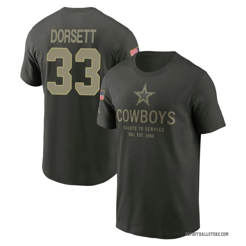 Tony Dorsett Youth Green Dallas Cowboys Forest/ 2025 Salute to Service Sideline Primary Edge T-Shirt