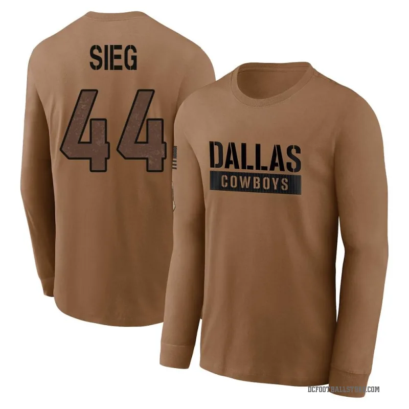 Trent Sieg Men's Brown Dallas Cowboys 2023 Salute To Service Long Sleeve T-Shirt