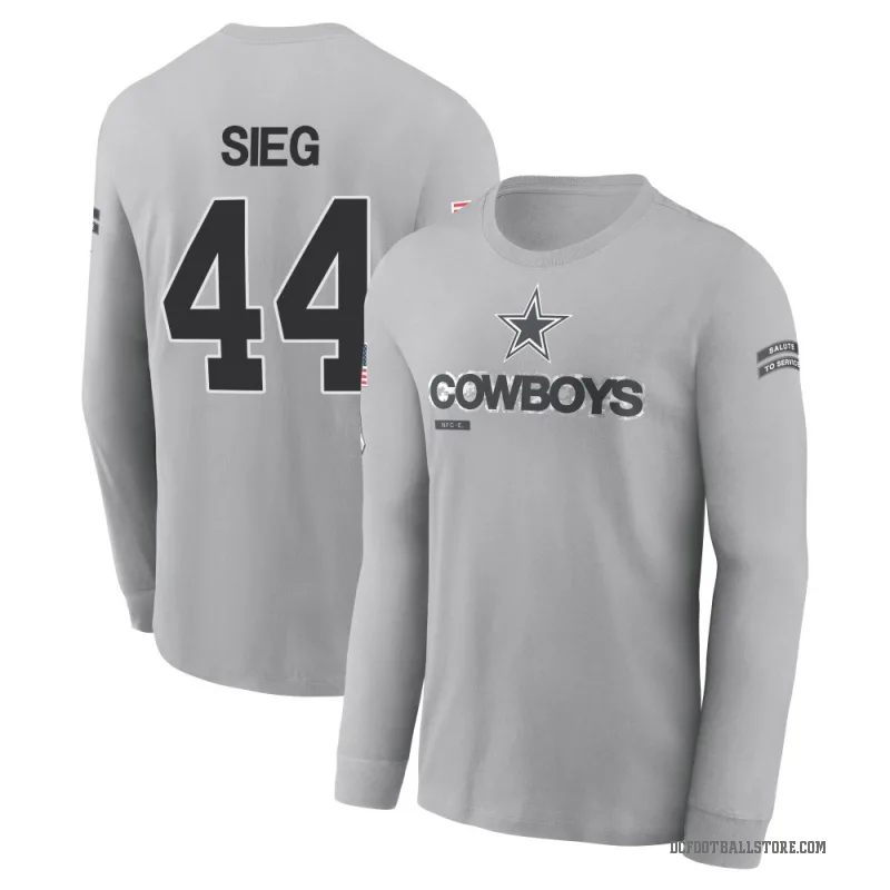 Trent Sieg Men's Gray Dallas Cowboys 2024 Salute to Service Long Sleeve T-Shirt