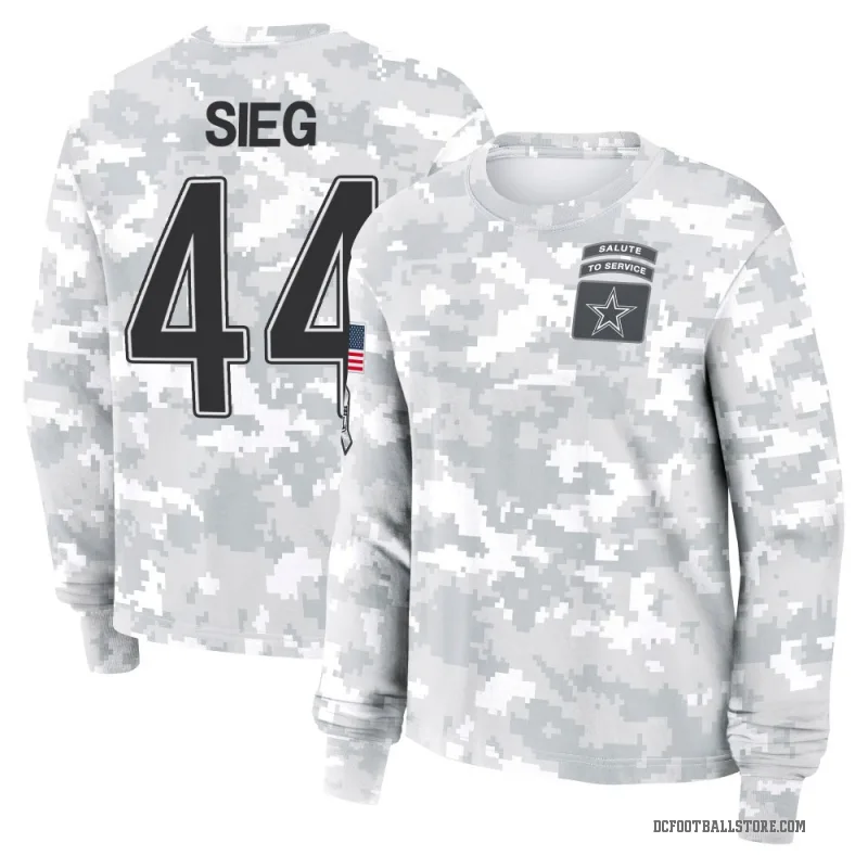 Trent Sieg Women's Camo Dallas Cowboys Arctic 2024 Salute to Service Long Sleeve T-Shirt