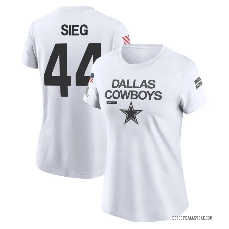 Trent Sieg Women's White Dallas Cowboys 2024 Salute to Service Performance T-Shirt