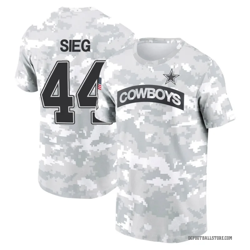 Trent Sieg Youth Camo Dallas Cowboys Arctic 2024 Salute to Service Performance T-Shirt