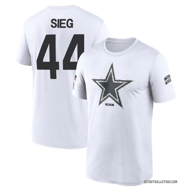 Trent Sieg Youth White Dallas Cowboys 2024 Salute to Service Performance T-Shirt