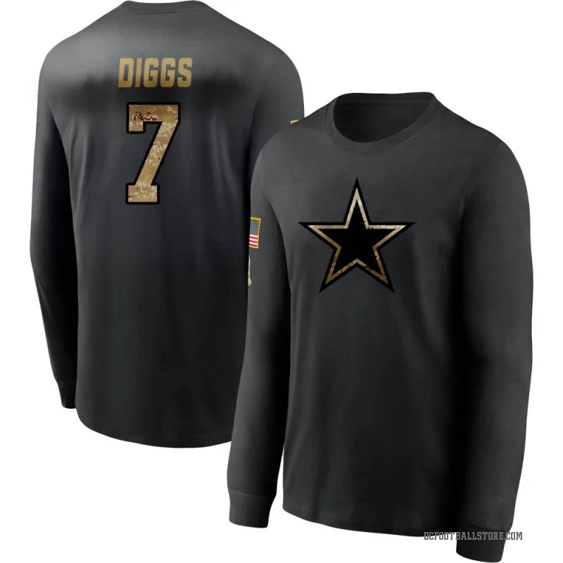 Trevon Diggs Men's Black Dallas Cowboys 2020 Salute To Service Sideline Performance Long Sleeve T-Shirt