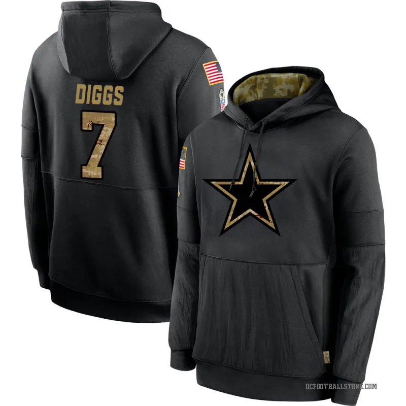 Trevon Diggs Men's Black Dallas Cowboys 2020 Salute to Service Sideline Performance Pullover Hoodie