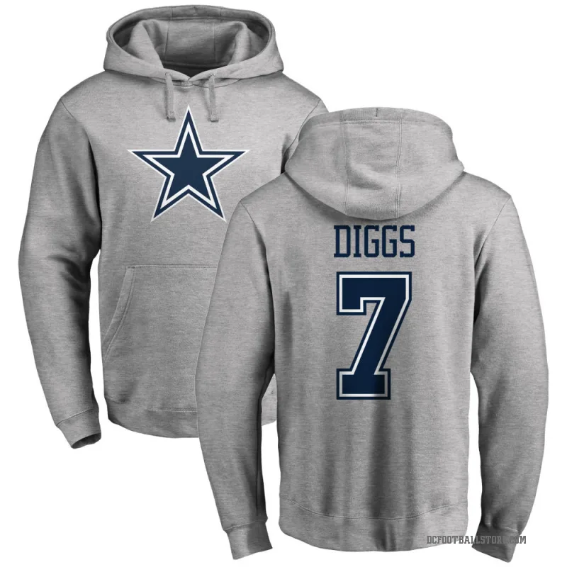 Trevon Diggs Men's Dallas Cowboys Pro Line by Branded Ash Logo Pullover Hoodie