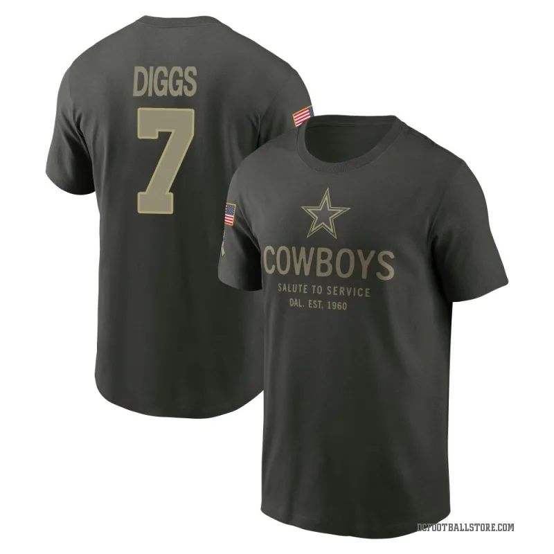 Trevon Diggs Men's Green Dallas Cowboys Forest/ 2025 Salute to Service Sideline Primary Edge T-Shirt