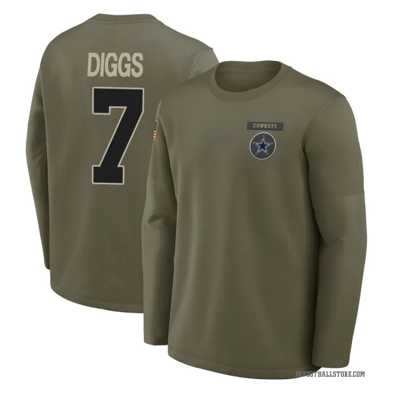 Trevon Diggs Men's Olive Dallas Cowboys 2025 Salute to Service Sideline Coaches Long Sleeve T-Shirt