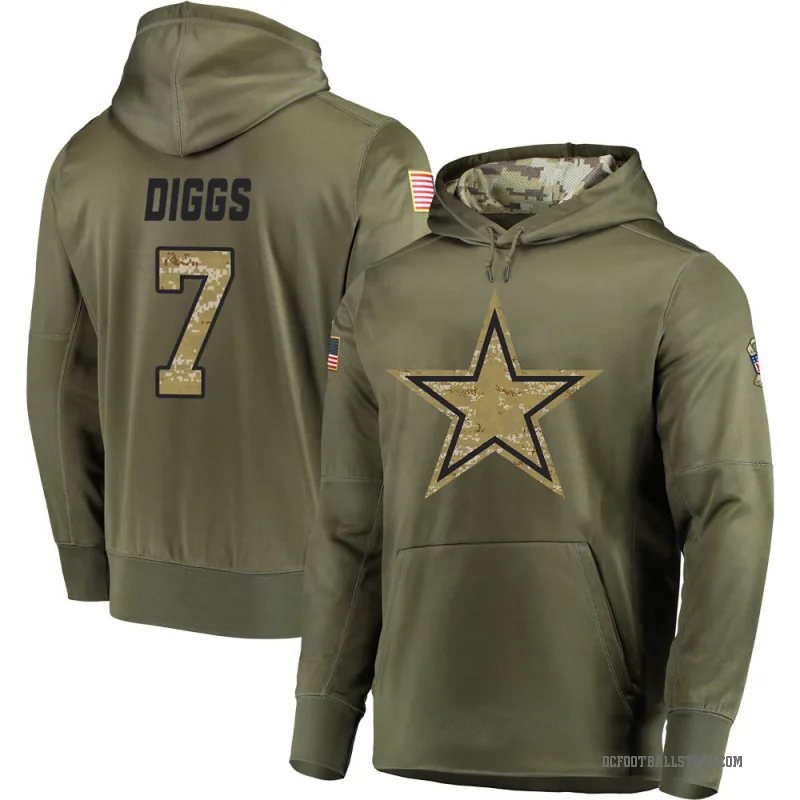 Trevon Diggs Men's Olive Dallas Cowboys Salute to Service Pullover Hoodie