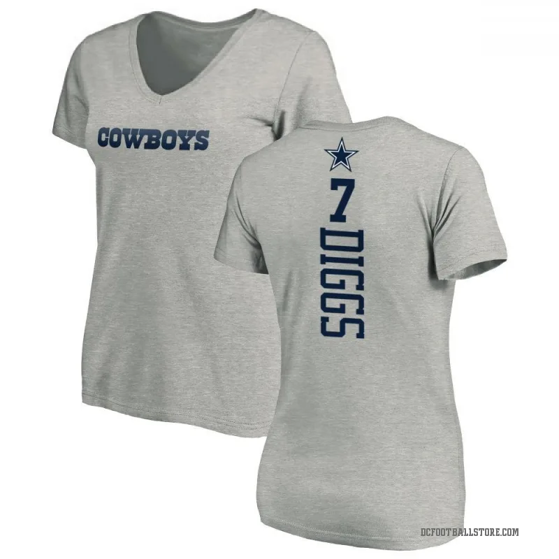 Trevon Diggs Women's Ash Dallas Cowboys Backer Slim Fit T-Shirt -