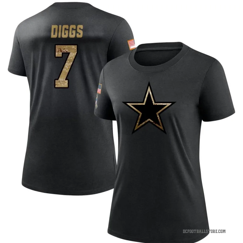 Trevon Diggs Women's Black Dallas Cowboys 2020 Salute To Service Performance T-Shirt