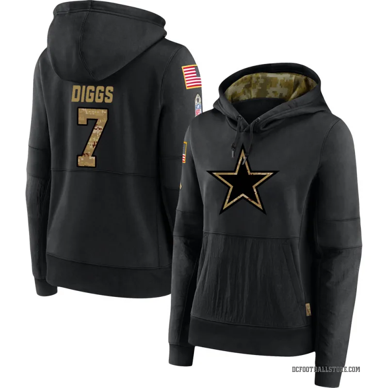 Trevon Diggs Women's Black Dallas Cowboys 2020 Salute to Service Sideline Performance Pullover Hoodie