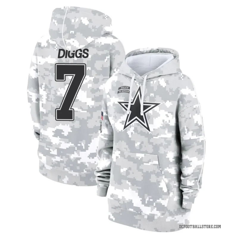 Trevon Diggs Women's Camo Dallas Cowboys Arctic 2024 Salute to Service Club Fleece Pullover Hoodie