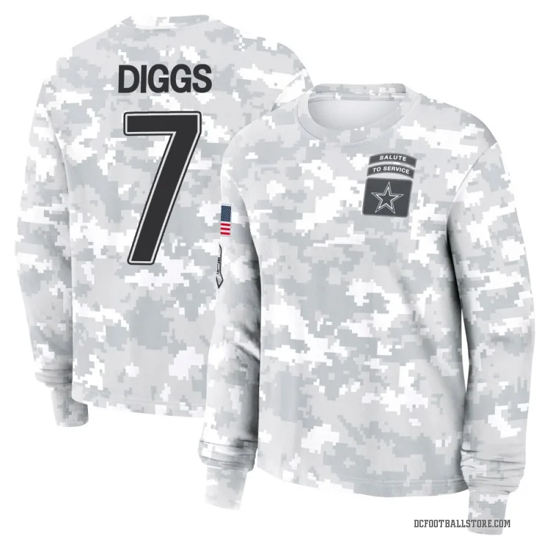 Trevon Diggs Women's Camo Dallas Cowboys Arctic 2024 Salute to Service Long Sleeve T-Shirt