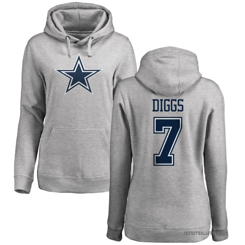 Trevon Diggs Women's Dallas Cowboys Pro Line by Branded Ash Logo Pullover Hoodie