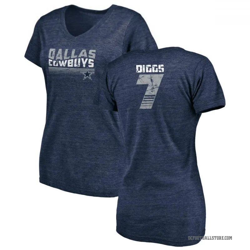 Trevon Diggs Women's Navy Dallas Cowboys Retro V-Neck T-Shirt -