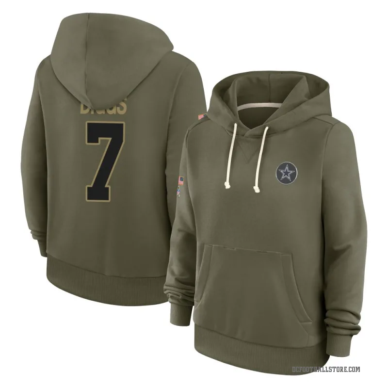 Trevon Diggs Women's Olive Dallas Cowboys 2025 Salute to Service Hoodie