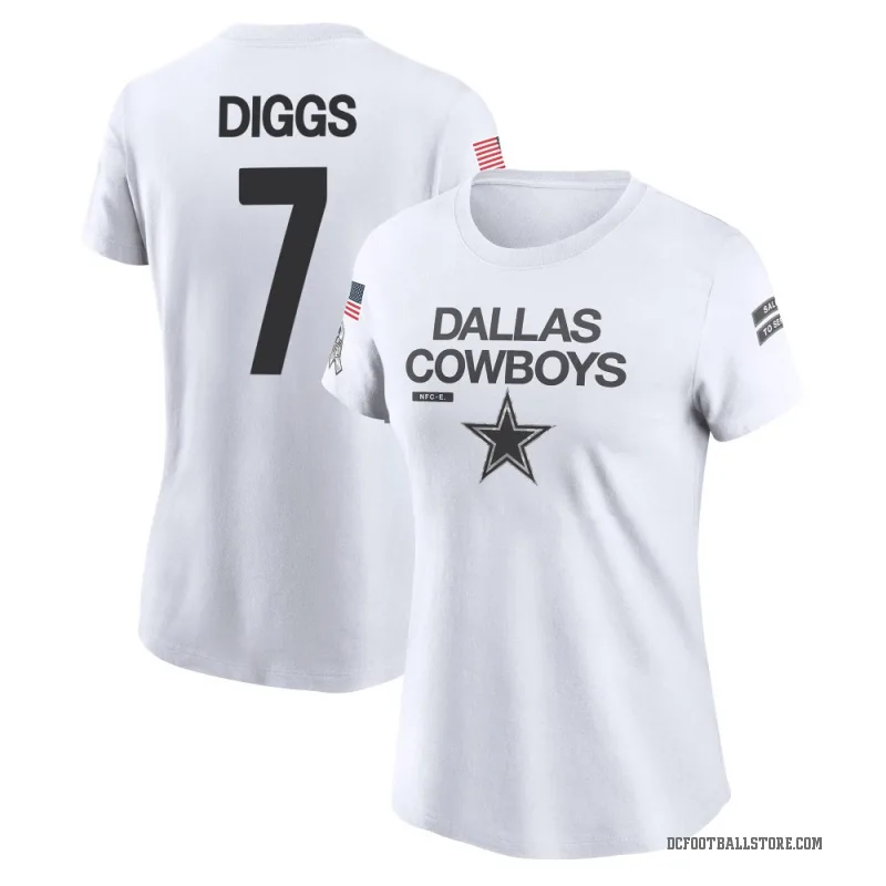 Trevon Diggs Women's White Dallas Cowboys 2024 Salute to Service Performance T-Shirt