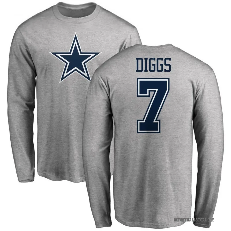 Trevon Diggs Youth Ash Dallas Cowboys Logo Long Sleeve T-Shirt -