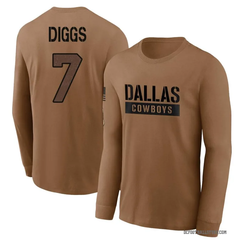 Trevon Diggs Youth Brown Dallas Cowboys 2023 Salute To Service Long Sleeve T-Shirt