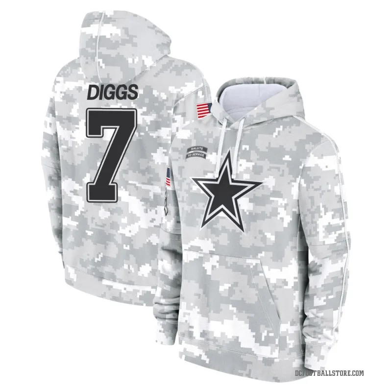 Trevon Diggs Youth Camo Dallas Cowboys Arctic 2024 Salute to Service Club Fleece Pullover Hoodie