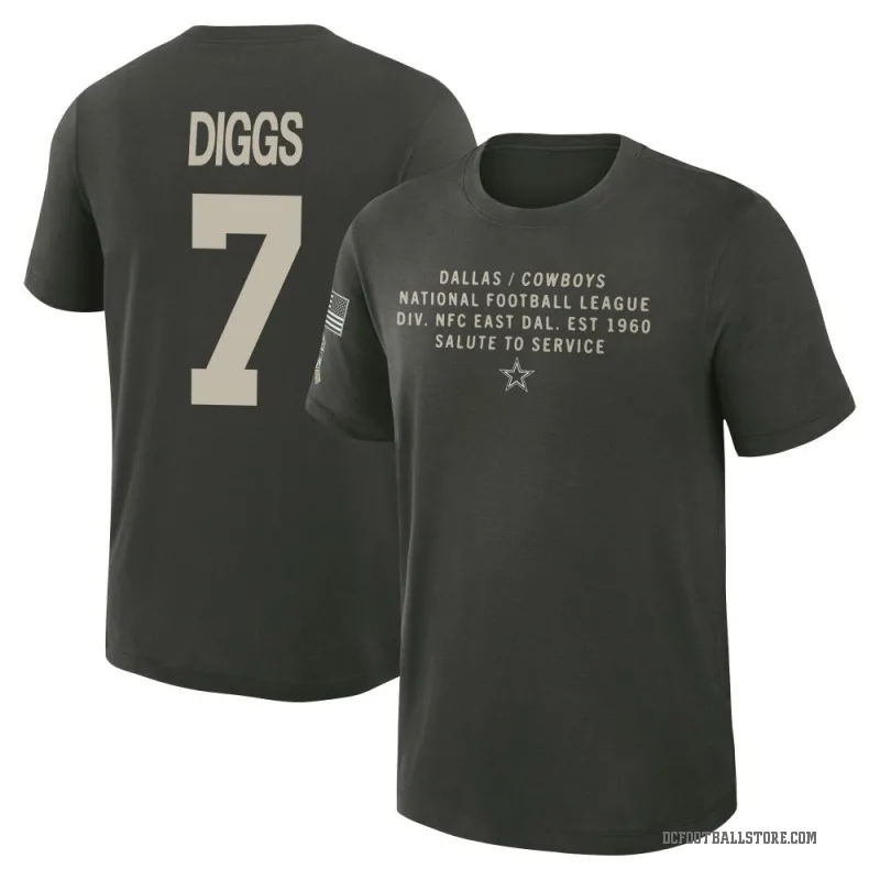 Trevon Diggs Youth Green Dallas Cowboys Forest/ 2025 Salute to Service Sideline Slub T-Shirt