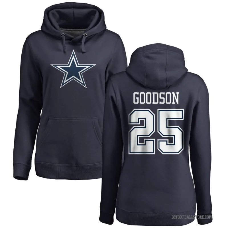 Tyler Goodson Women's Navy Dallas Cowboys Pro Line by Branded Pullover Hoodie
