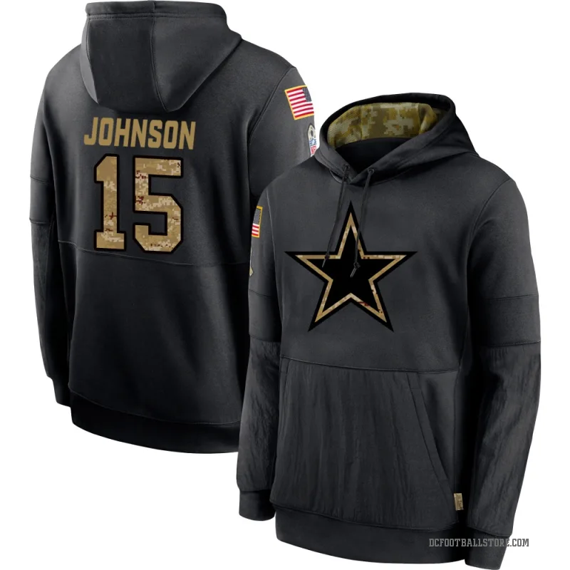 Tyler Johnson Youth Black Dallas Cowboys 2020 Salute to Service Sideline Performance Pullover Hoodie