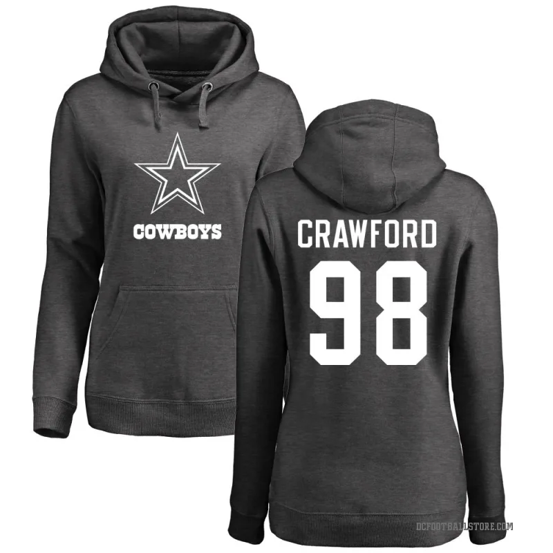 Tyrone Crawford Women's Dallas Cowboys Pro Line by Branded Ash One Color Pullover Hoodie