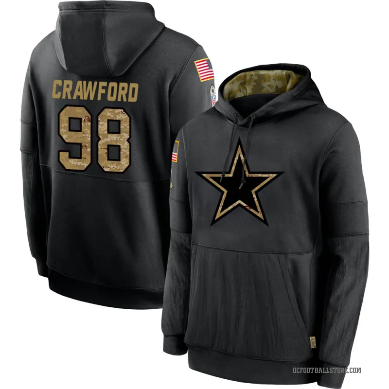 Tyrone Crawford Youth Black Dallas Cowboys 2020 Salute to Service Sideline Performance Pullover Hoodie