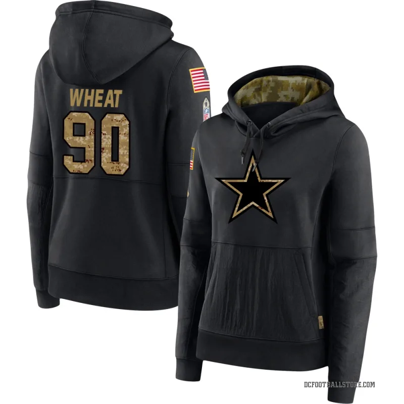 Tyrus Wheat Women's Black Dallas Cowboys 2020 Salute to Service Sideline Performance Pullover Hoodie